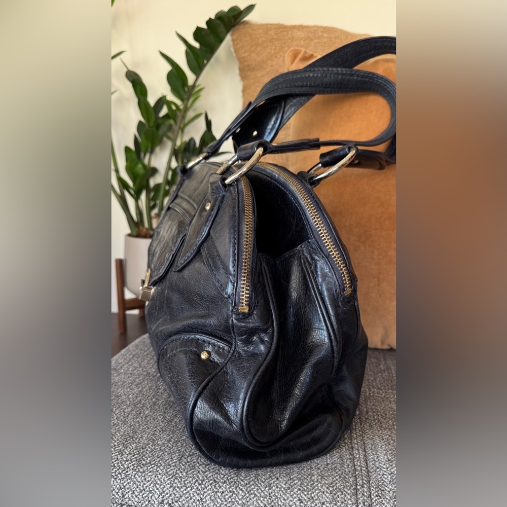 Marc by Marc Jacobs Dark Blue Leather Large Satchel with Silver/gold Hardware - Picture 4 of 15
